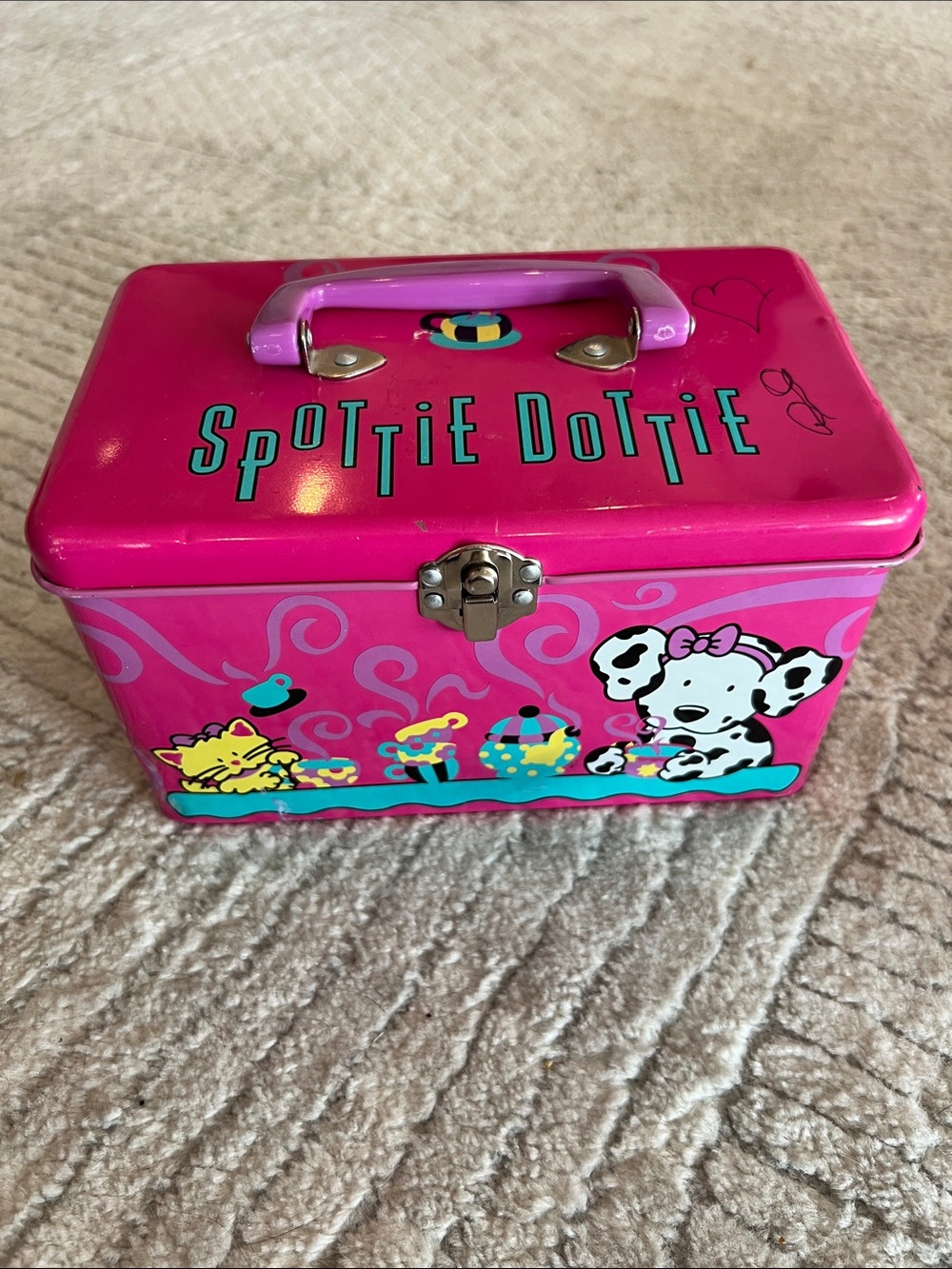 Sanrio Spottie Dottie Pink Metal Storage Tin z2